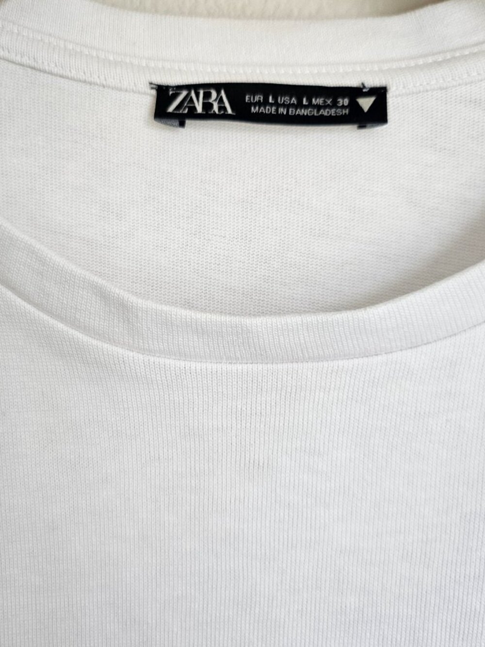 Zara White Ruffle Sleeve Top Size L Statement Puff Sleeve Tee - Picture 6 of 11
